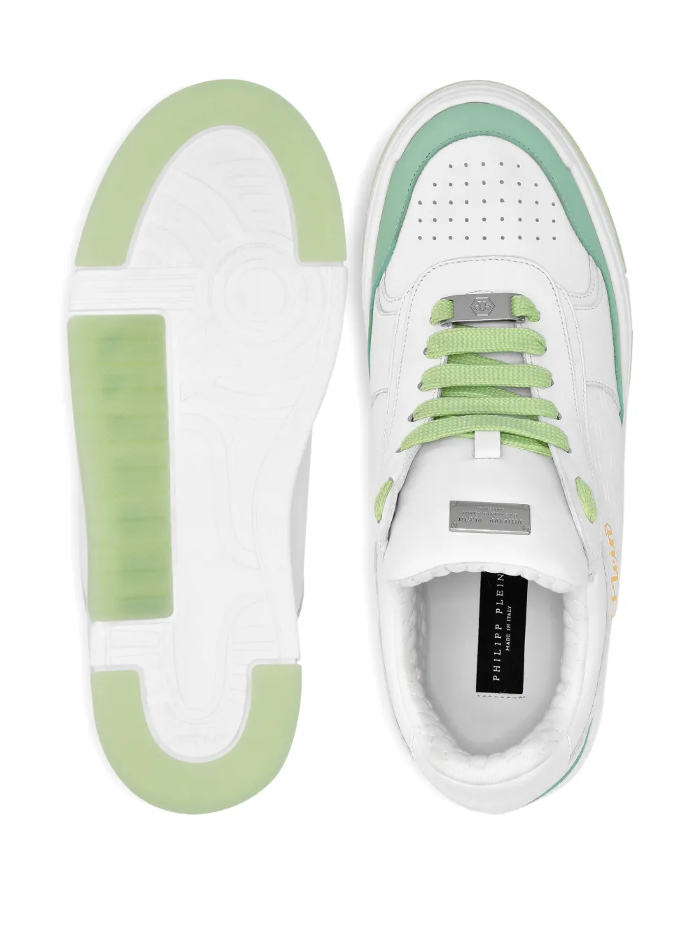 Philipp Plein leather lace-up sneakers White