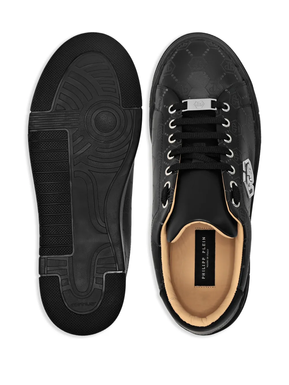 Philipp Plein monogram-plaque sneakers Black
