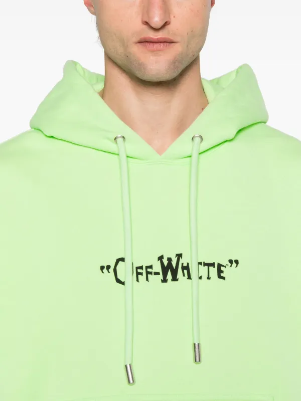 Off white neon green hoodie on sale