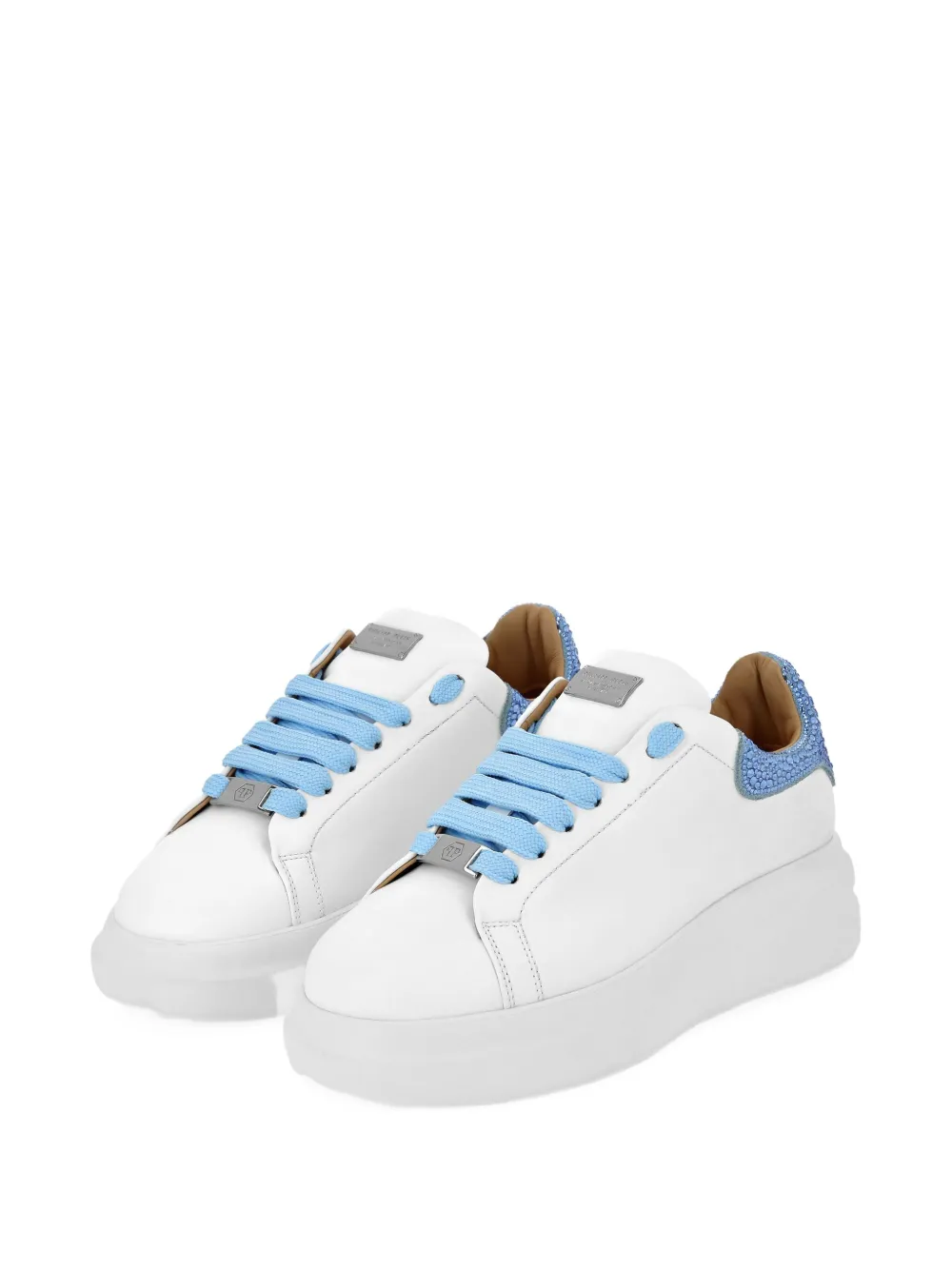 Philipp Plein Crystal-detail Platform Sneakers In White