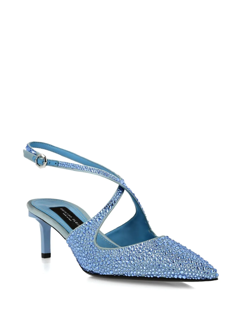 Philipp Plein 55mm Slingback Strass pumps Blue