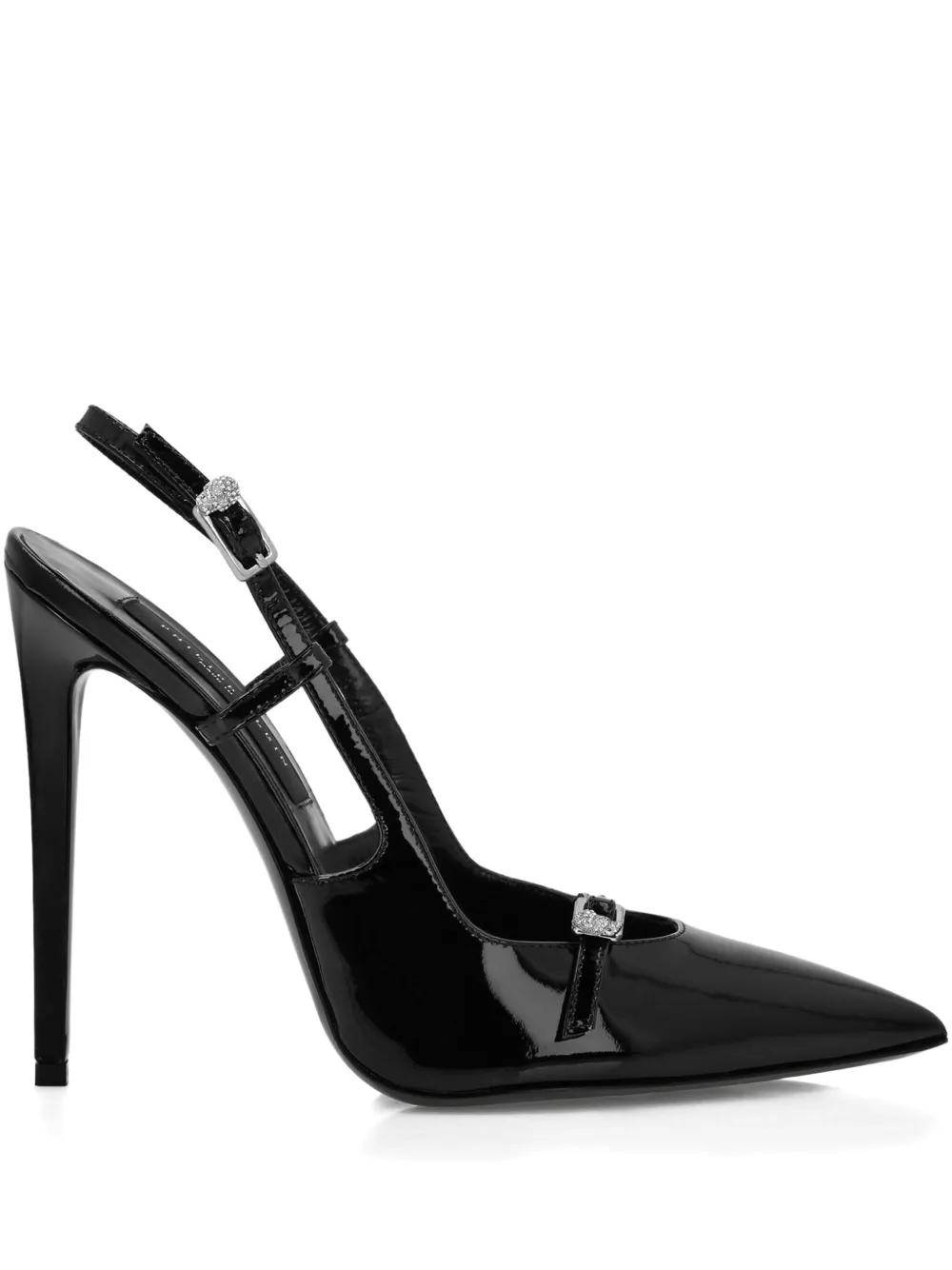 Philipp Plein Slingback pumps met puntige neus Zwart