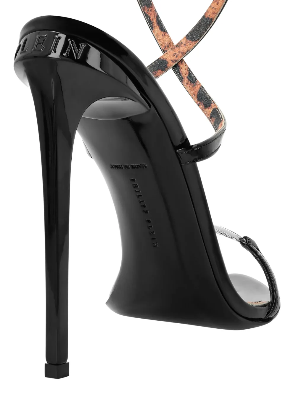 Philipp Plein Leather Sandals In Black