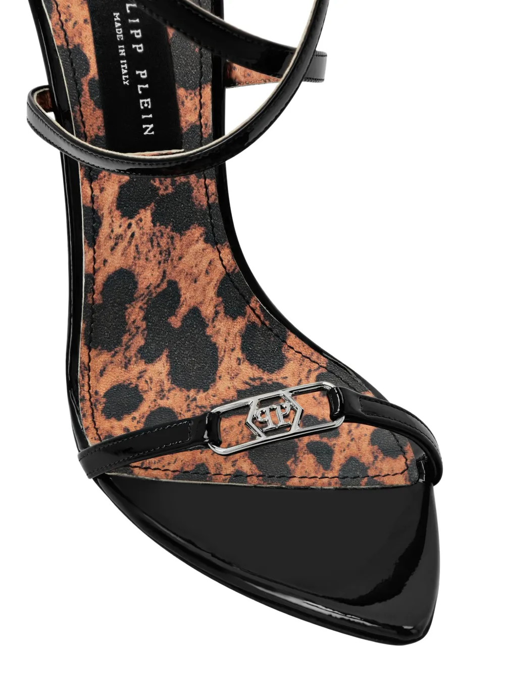 Philipp Plein Leather Sandals In Black