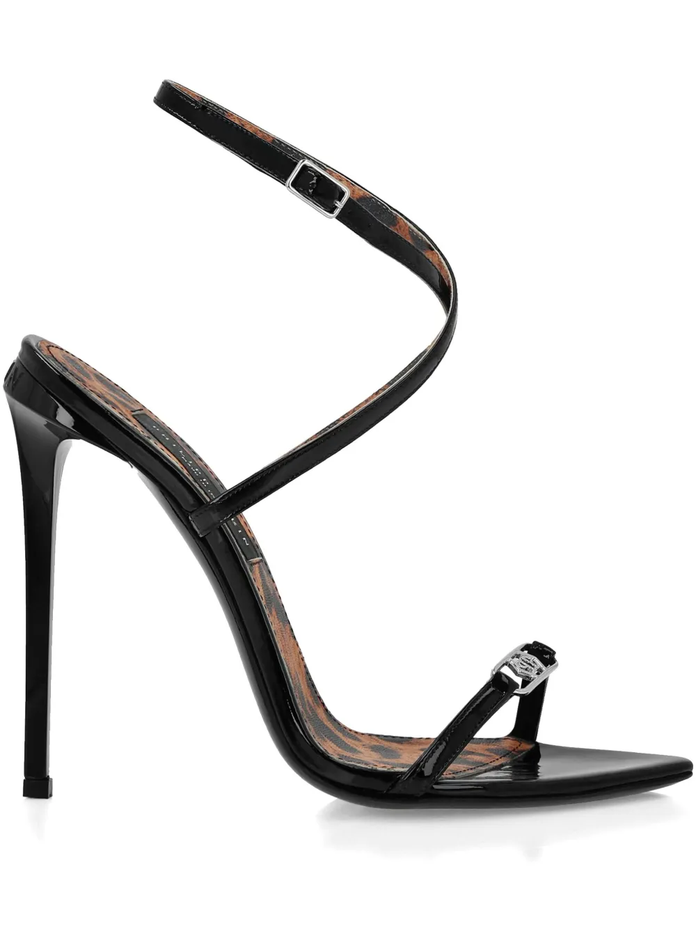 Philipp Plein Leather Sandals In Black