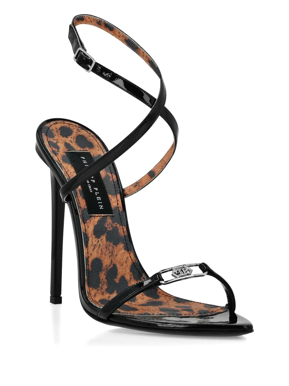 Philipp Plein leather sandals - Zwart