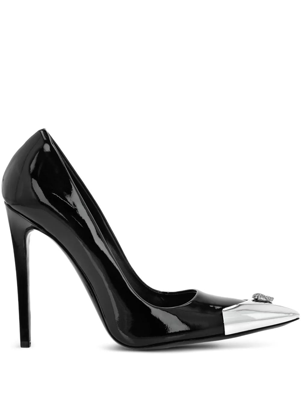 Philipp Plein 120mm patent pointed-toe pumps Black