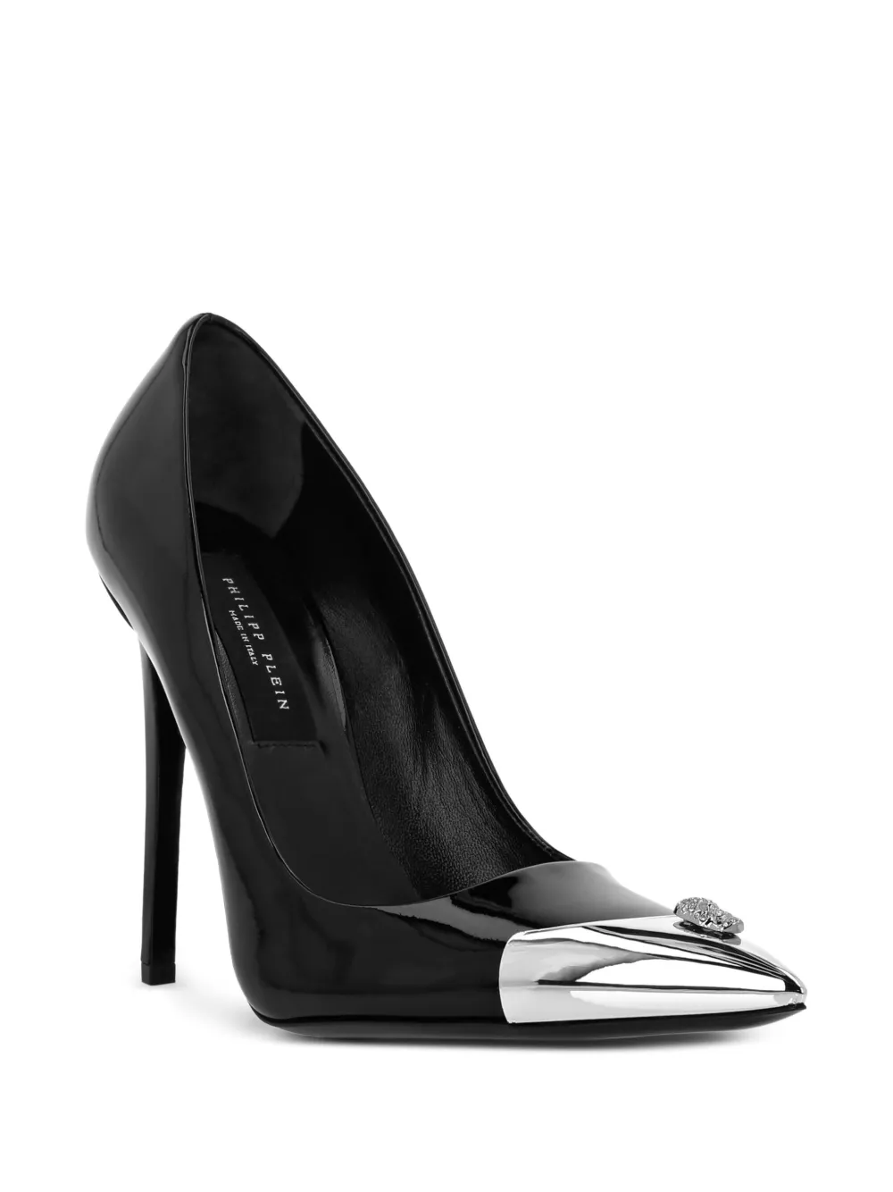 Philipp Plein 120mm patent pointed-toe pumps Black