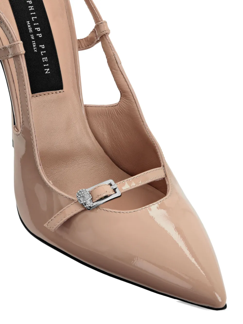 Philipp Plein leather slingback pumps Neutrals