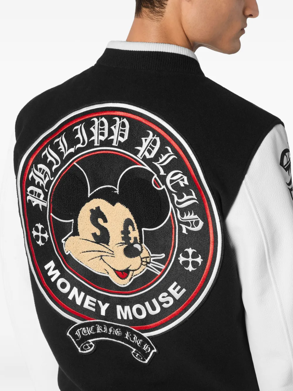 Philipp Plein Bomberjack met Money Mouse-embleem Zwart
