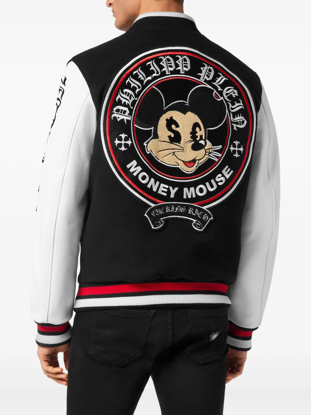 Philipp Plein Bomberjack met Money Mouse-embleem Zwart