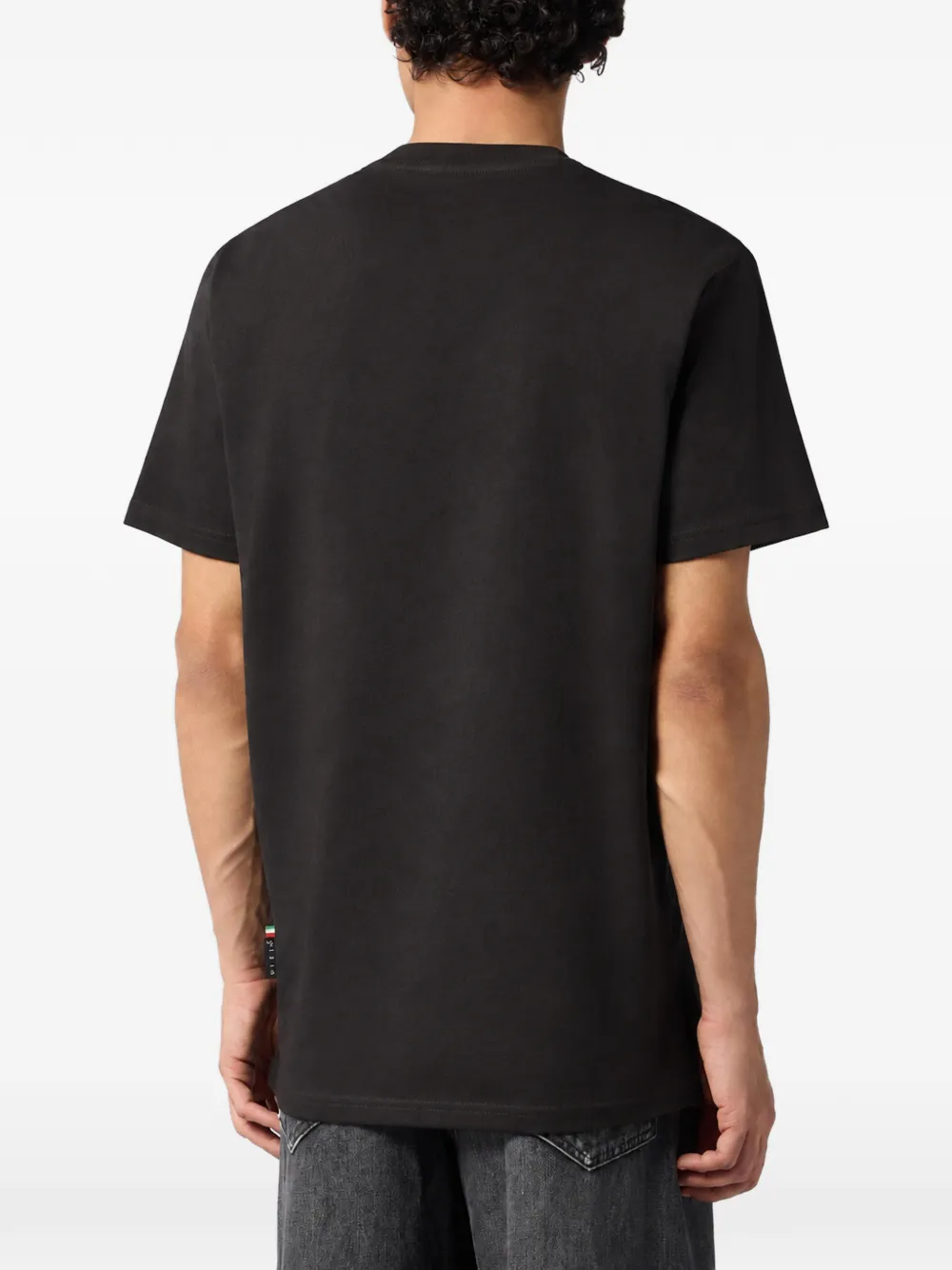 Philipp Plein Jersey T-shirt met ronde hals en print Zwart