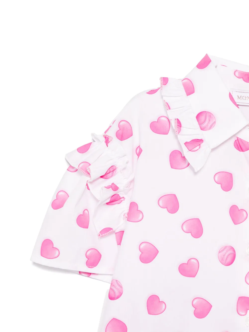 Monnalisa Shirt met hartprint Wit
