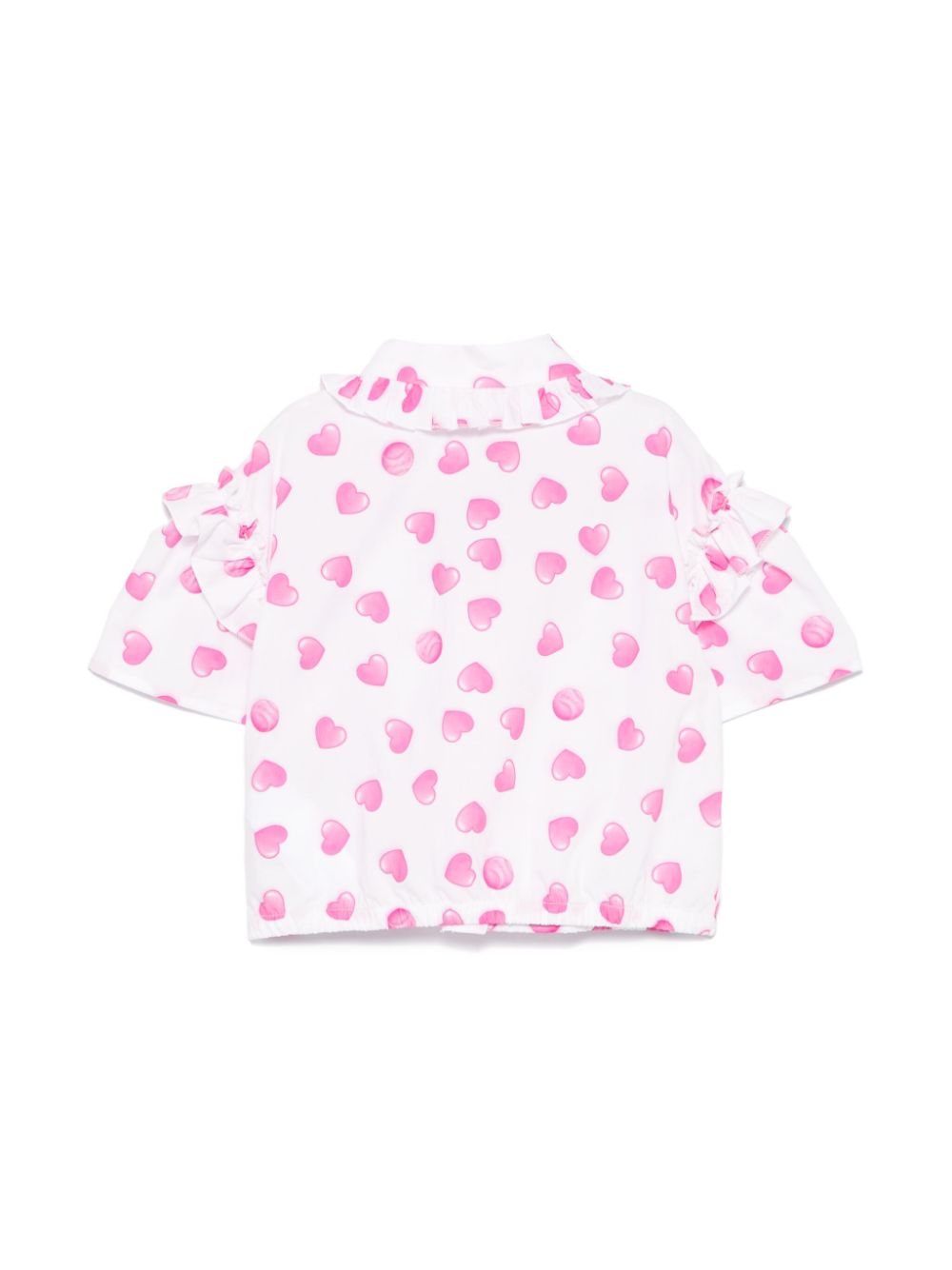 Monnalisa Shirt met hartprint - Wit