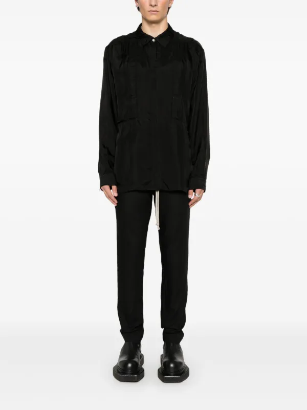 2024年 お歳暮・冬ギフト特集 Trousers Long Slim Drawstring Owens Rick | FARFETCH | Black パンツ