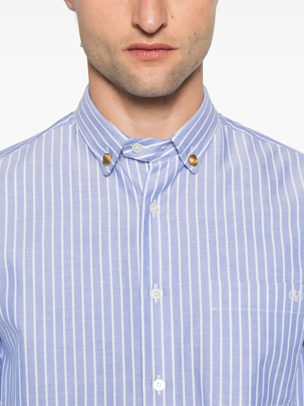 Valentino Garavani Gestreept overhemd Blauw