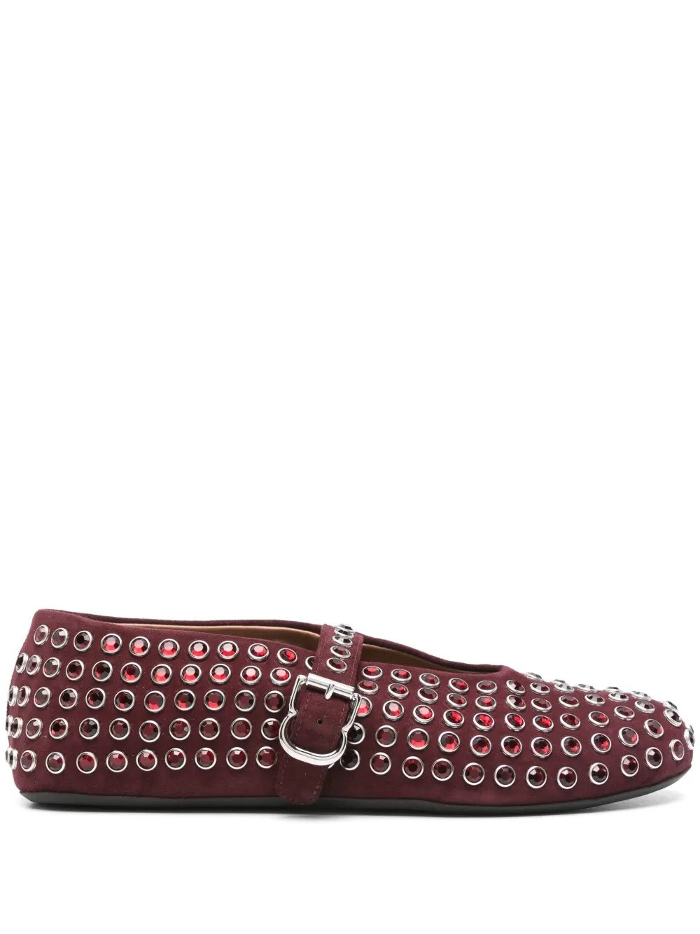 Alaïa rhinestone-embellished ballet flats | Red | Image 1