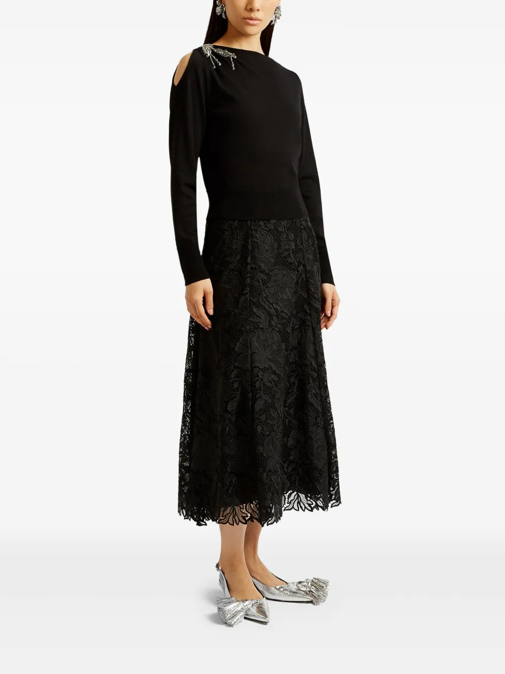  Erdem Cropped Sweater - Black 
