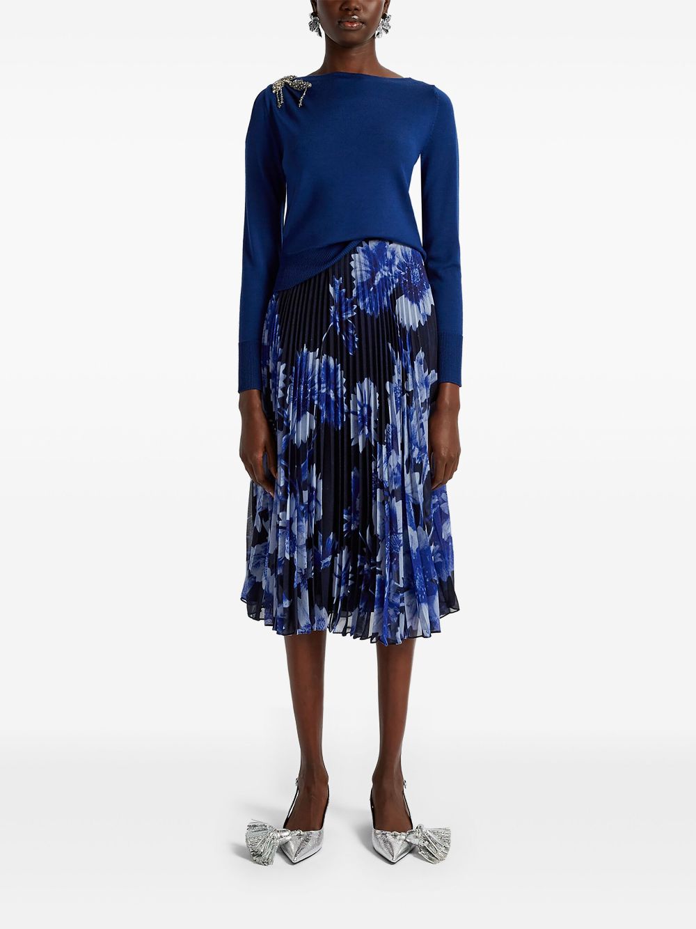 ERDEM Cropped trui - Blauw