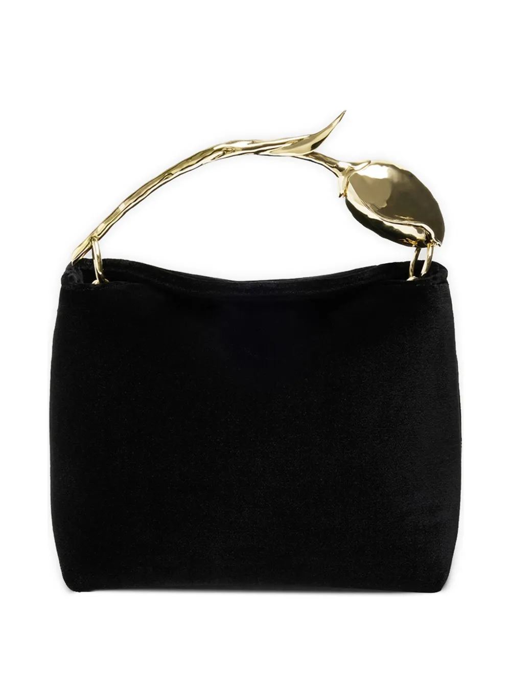 Erdem Womens Black Bloom Mini Leather Top Handle Bag In Black