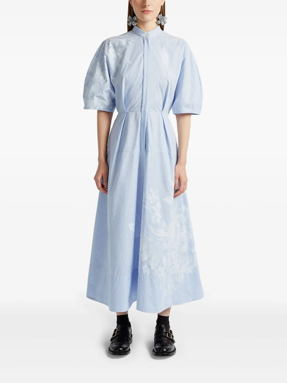 ERDEM short-sleeve midi dress - Blauw