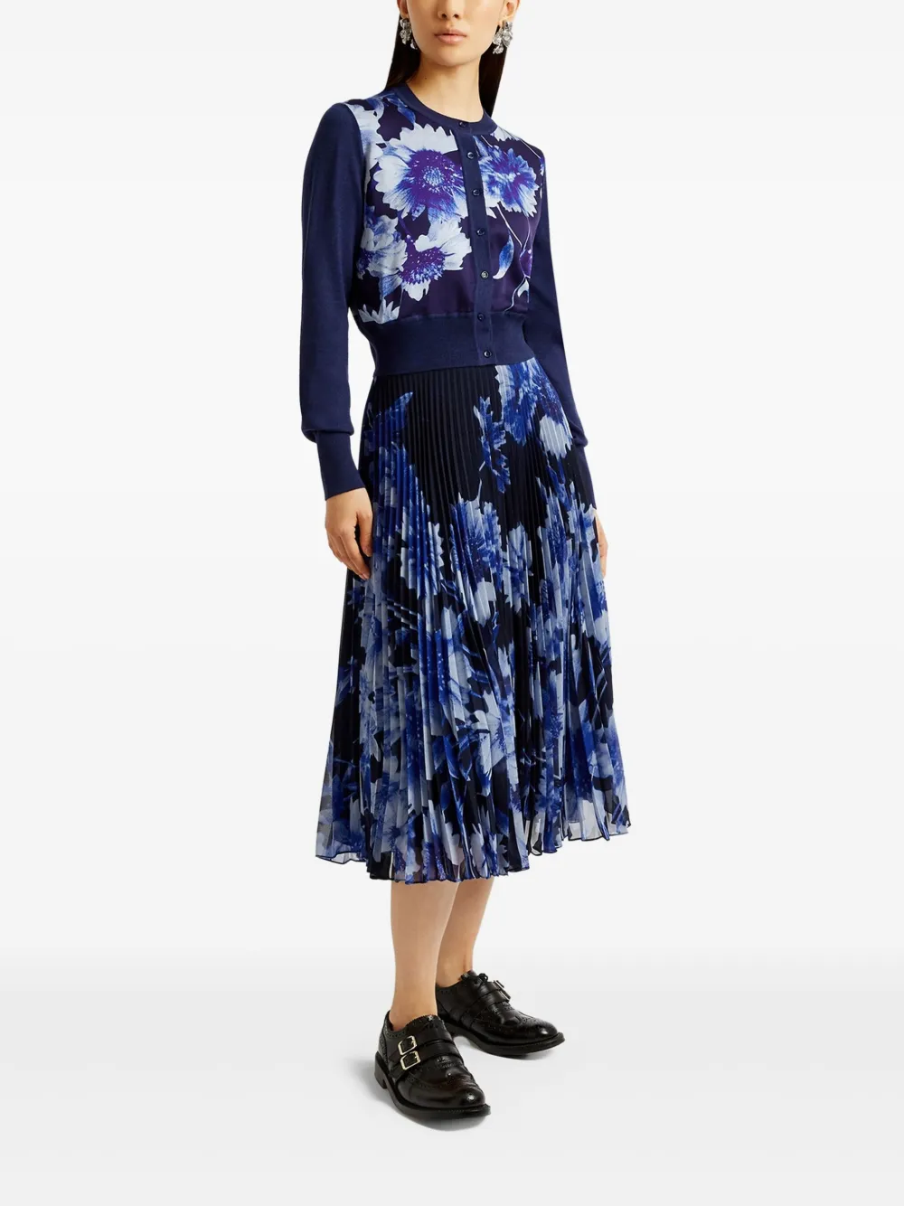 ERDEM cropped cardigan - Blauw