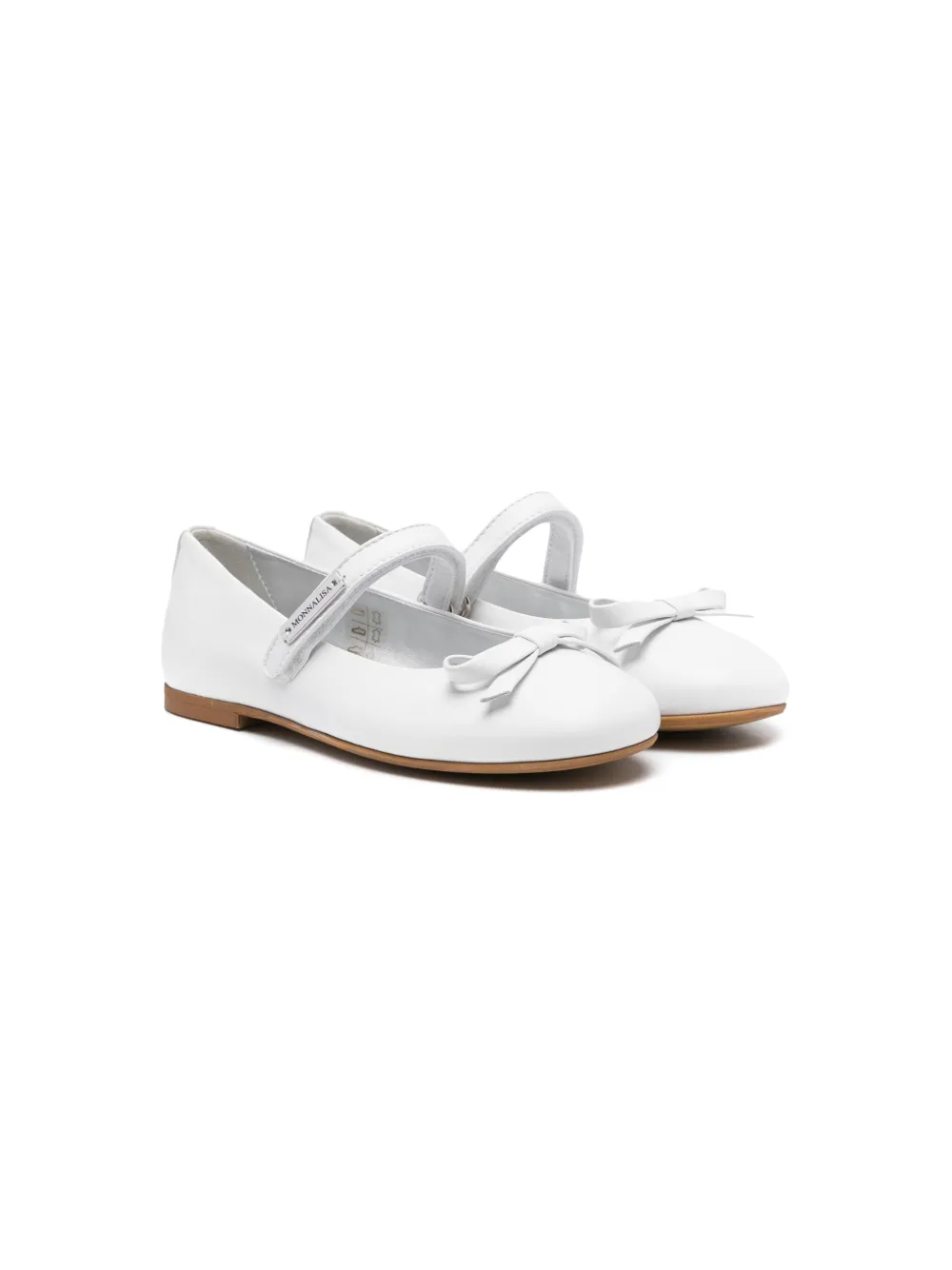 Monnalisa Leather Ballet Flats In White