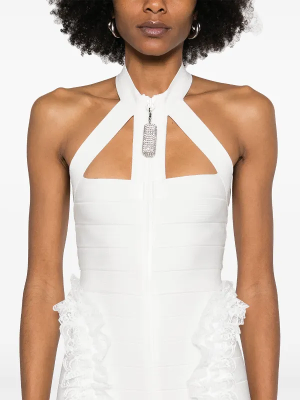 ワンピース SELF PORTRAIT Christopher kane knitted dress ruffles Bianco 27520213_57468792_600.jpg