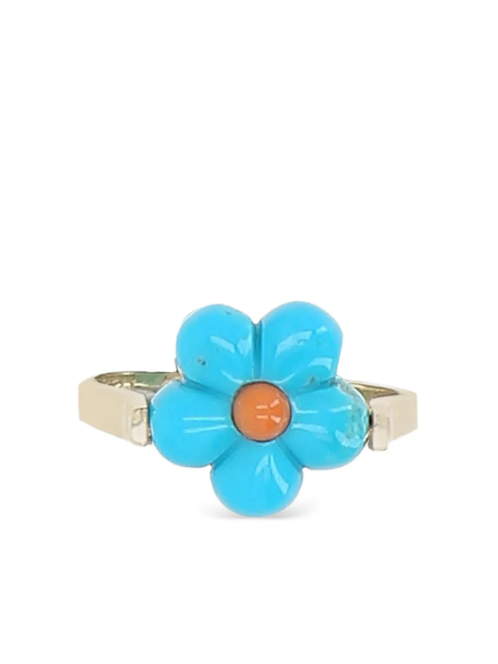 Aliita 9K yellow gold Daisy turquoise ring - Oro