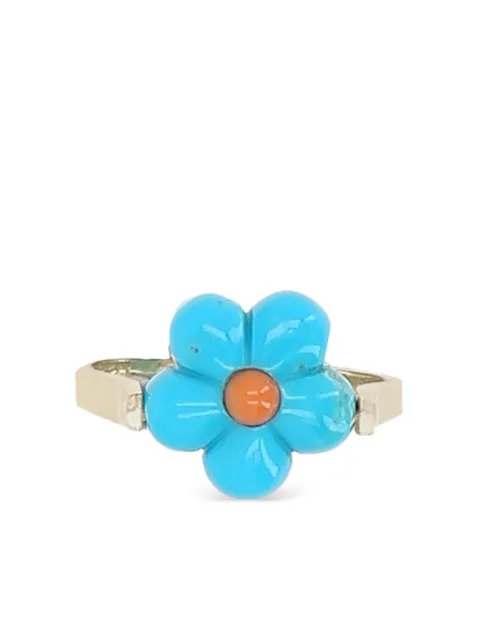 Aliita 9K yellow gold Daisy turquoise ring