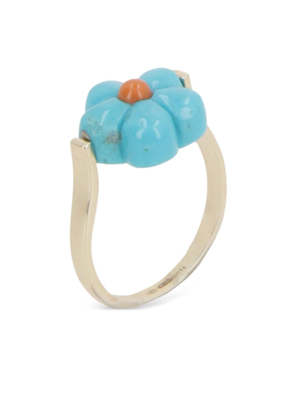 Aliita 9K yellow gold Daisy turquoise ring - Goud