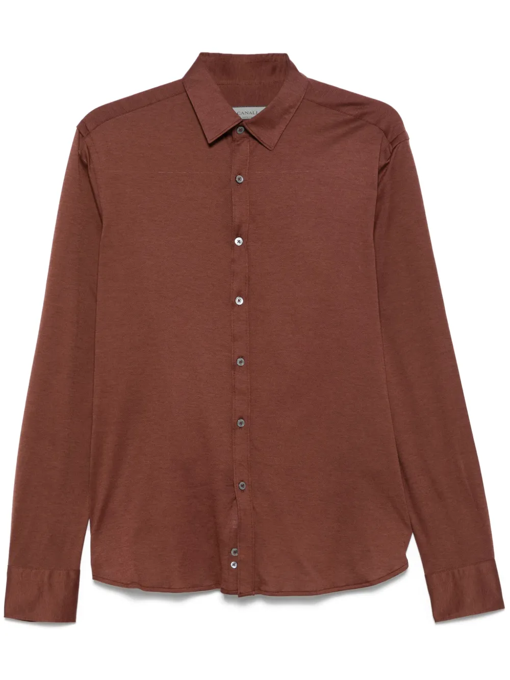 Canali Oxford overhemd Bruin