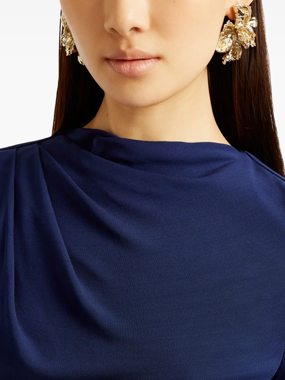 erdem draped gathered stretch crepe midi dress Erdem Crepe Midi Dresses
