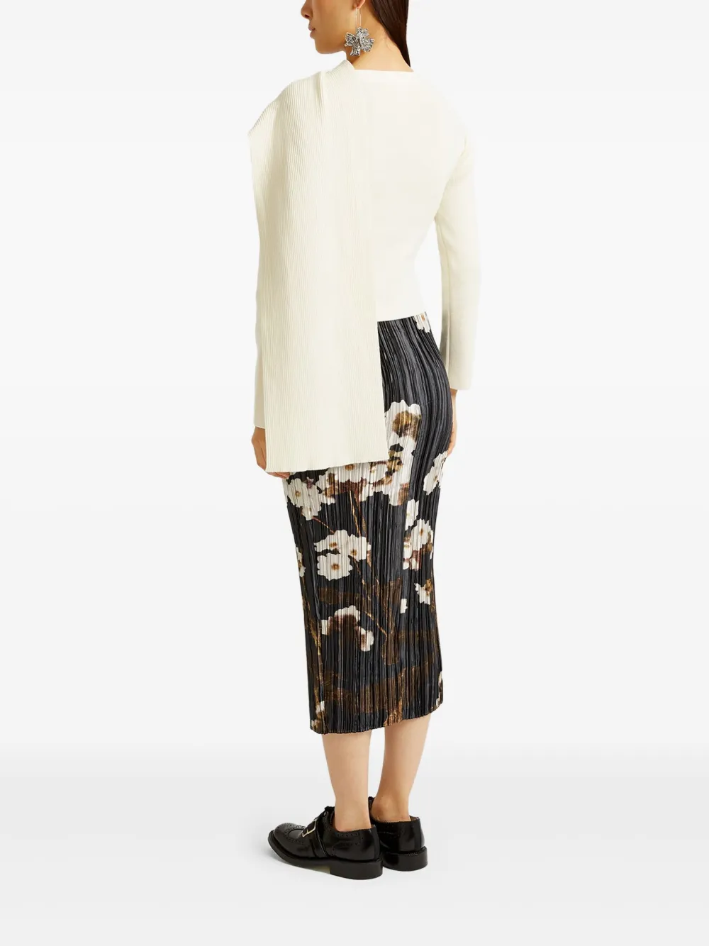 ERDEM FLORAL-PRINT PLEATED SKIRT