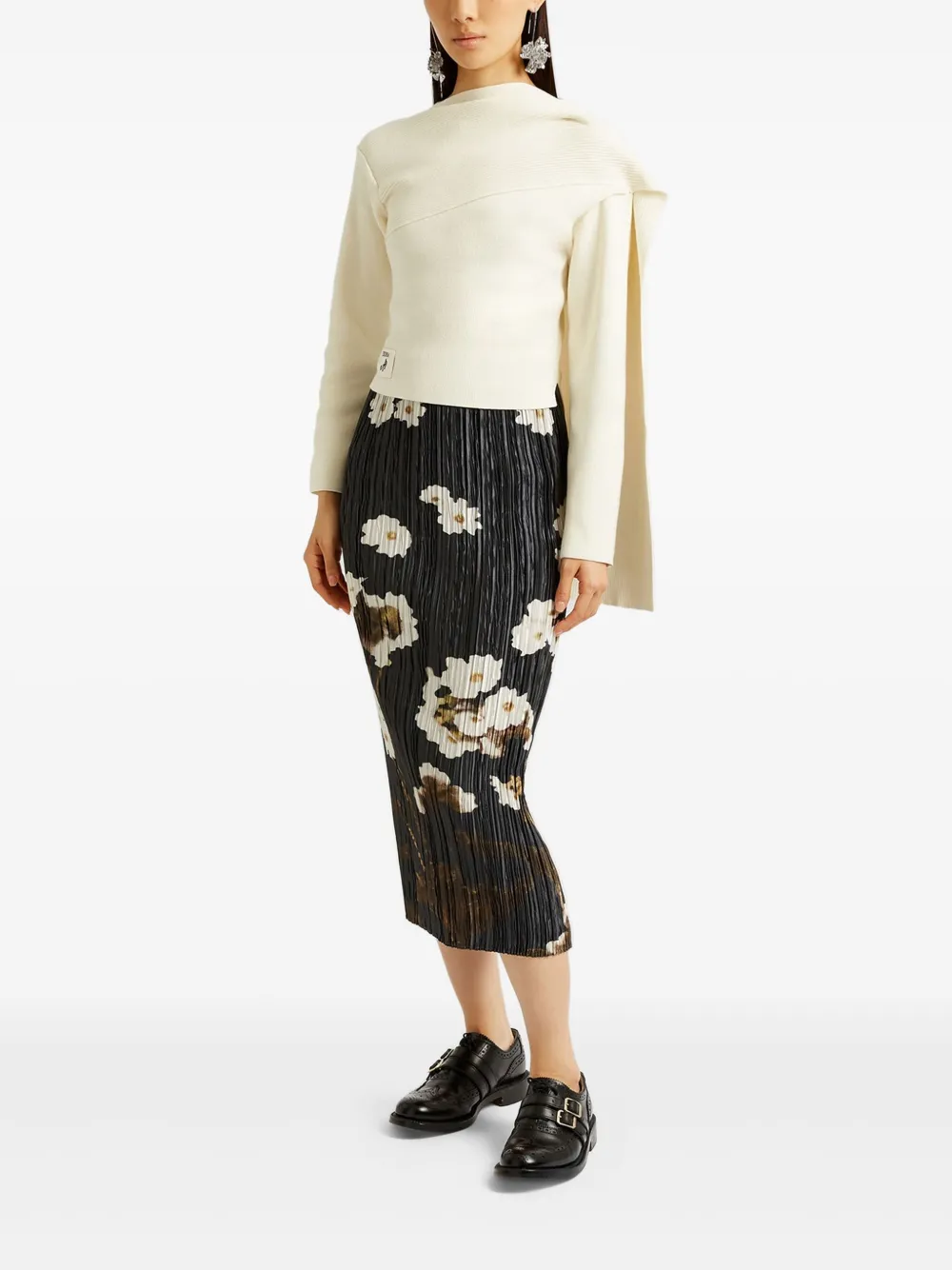 floral-print midi skirt 