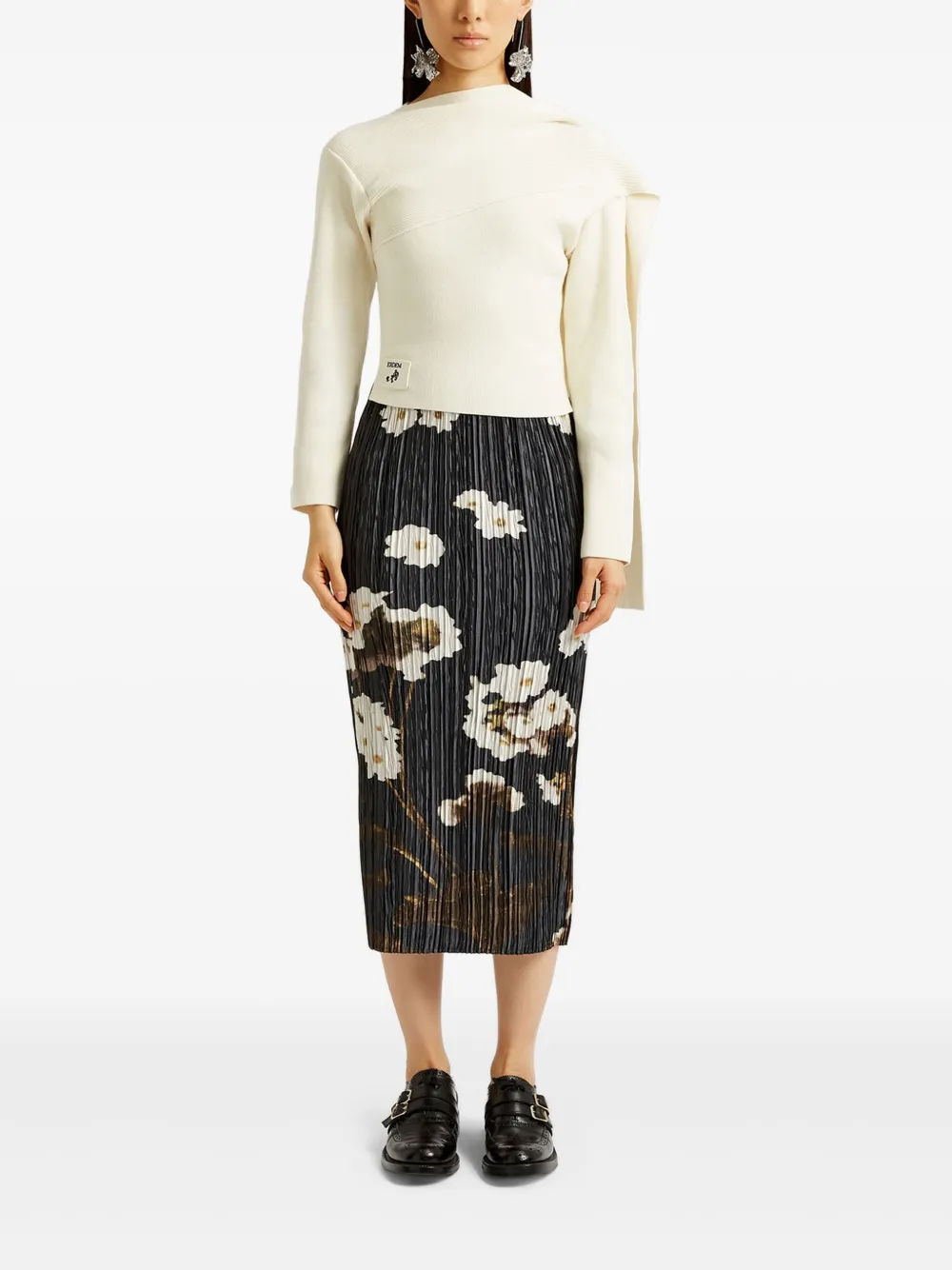 floral-print midi skirt 