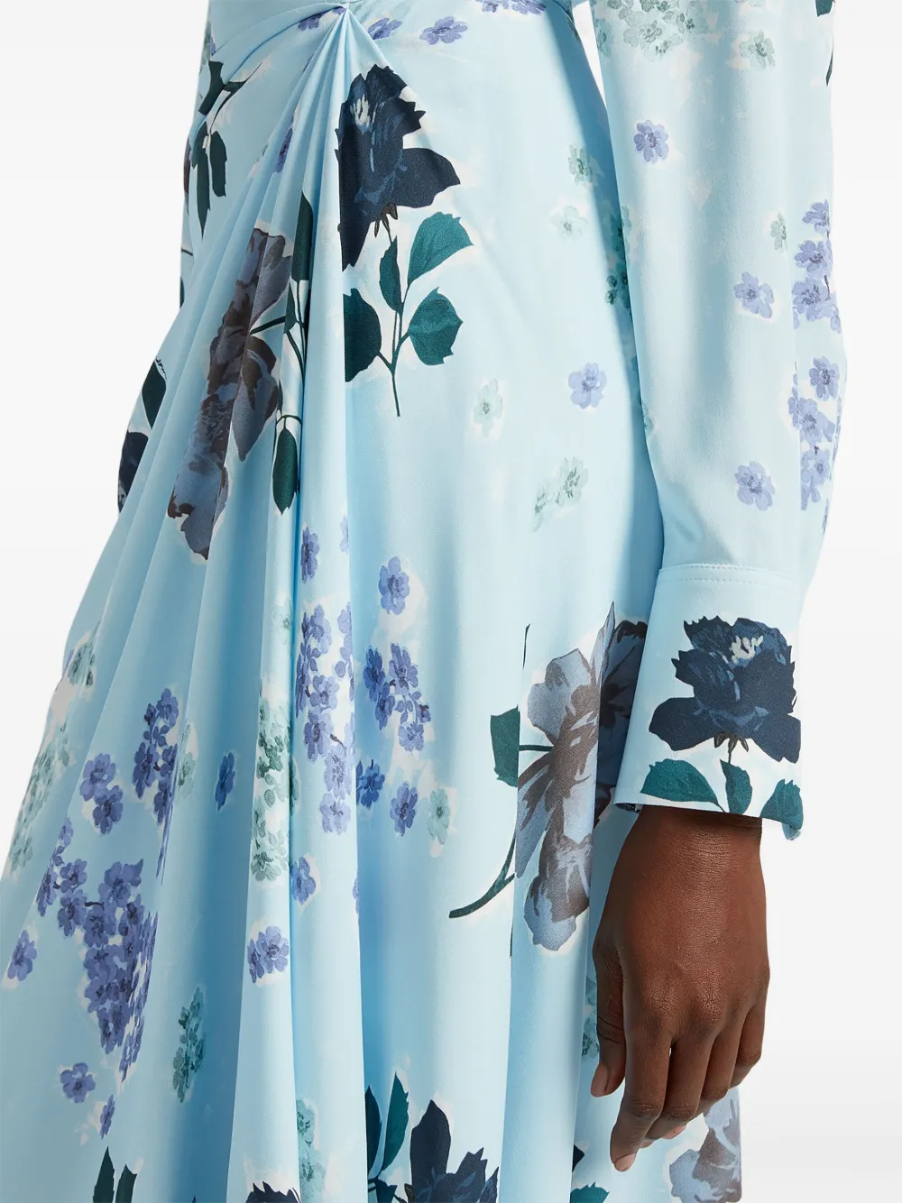 Shop Erdem Draped Midi Skirt In Blue