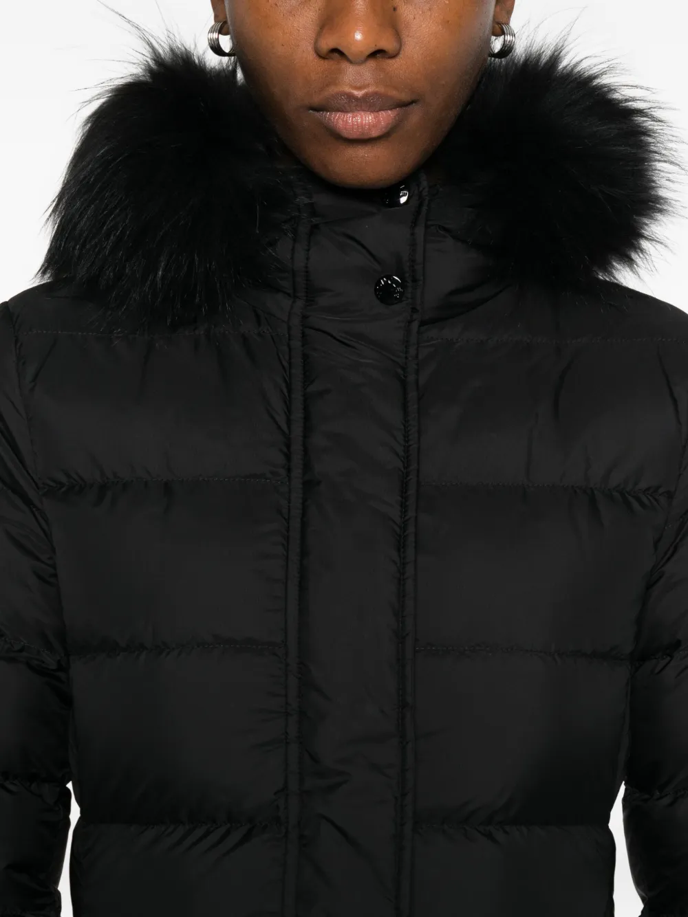 Moncler Khloesse Trimmed Quilted Coat In Black