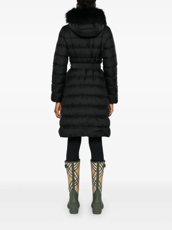 Moncler Khloesse Trimmed Quilted Coat | Black | FARFETCH
