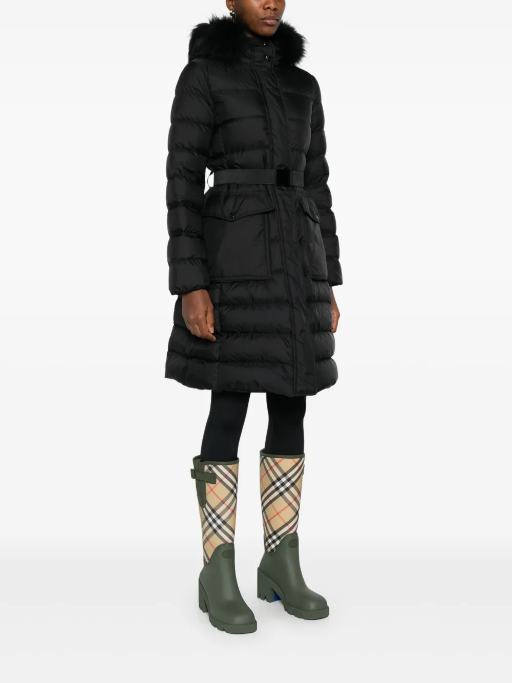 Khloesse trimmed quilted coat