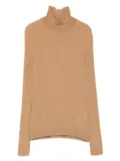 Moncler logo-patch ribbed top - Brown