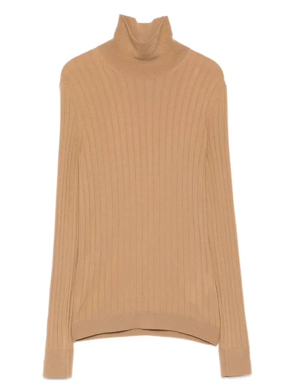 Moncler Logo-patch Ribbed Top in Brown