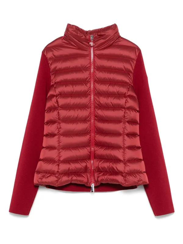 Moncler Padded-front Knit Jacket in Red