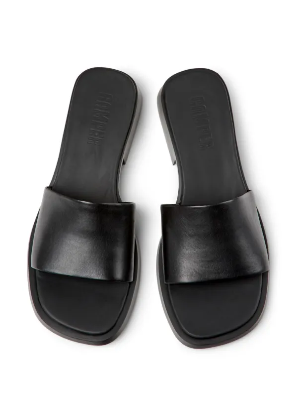 Camper Women's Dana Flat Leather Sandal - Lightweight & Cushioned Comfort Slide
