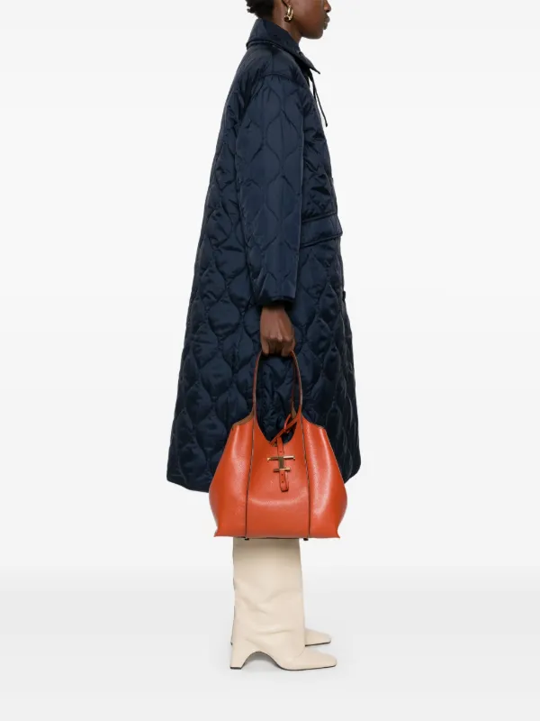 【関税＆送料込み】Tod'S \"T Timeless\" Shoulder Bag Small Woman BLACK T Timeless Shoulder Bag in Leather Mini