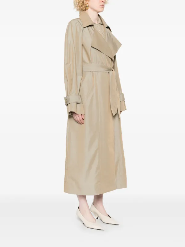 The Frankie Shop Astoria Trench Coat Brown FARFETCH UK