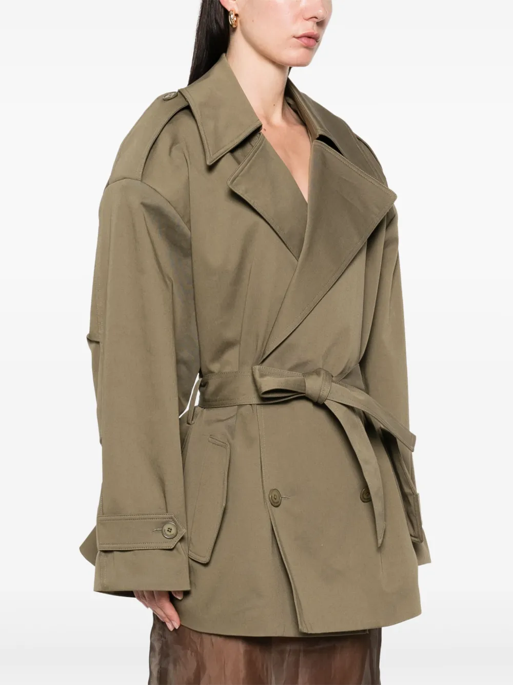 The Frankie Shop Zurich korte trenchcoat Groen