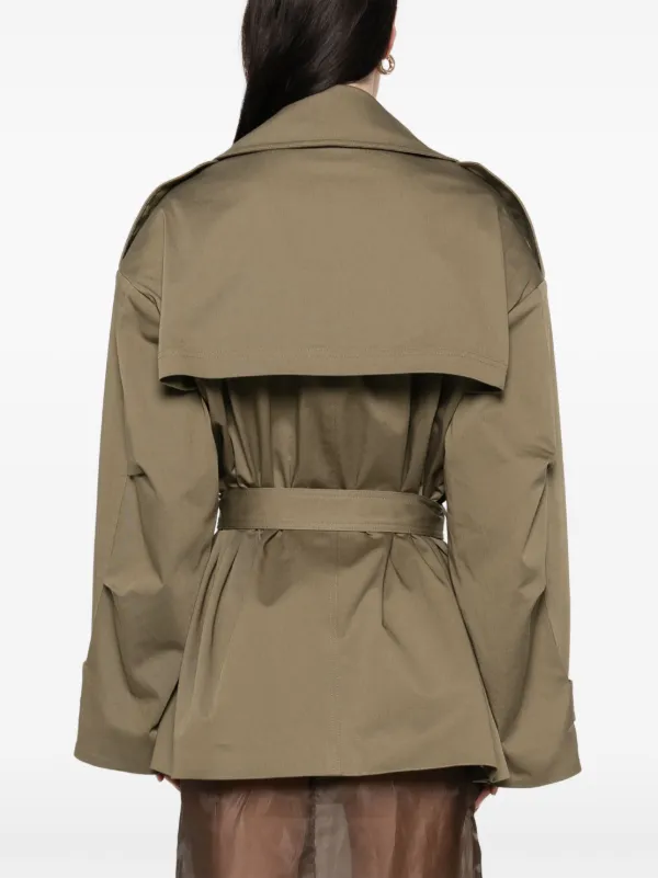 The Frankie Shop Zurich Short Trench Coat Green FARFETCH AU