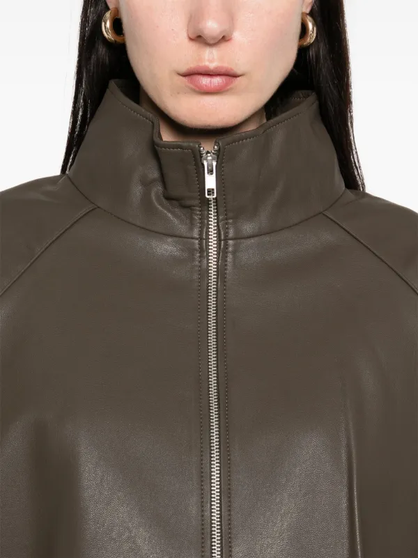 The Frankie Shop Senta Bomber Jacket | Brown | FARFETCH UK