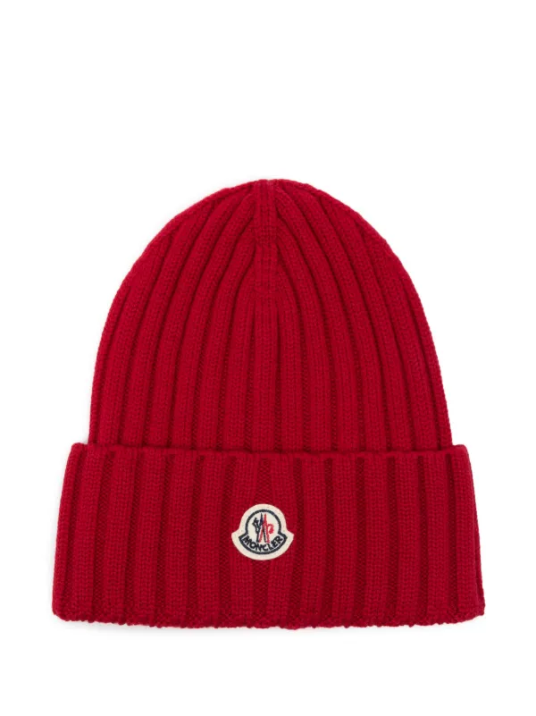 Moncler Virgin Wool Beanie Red FARFETCH ID